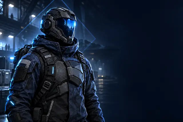 Original blue tactical character artwork